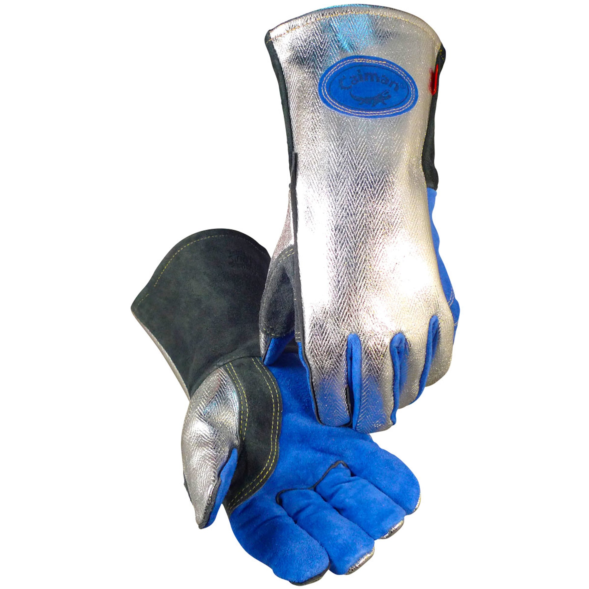 Caiman Premium Split Cowhide MIG/Stick Welder's Glove w/Wool Lining & Aluminized Rayon Back/Thumb - Silver - 6/PR - 330-PIP-1524