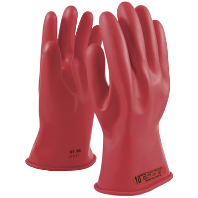 NOVAX Insulating Gloves Class 0 Rubber Glove w/Straight Cuff - 11" - Red - 1/PR - 153-0-11