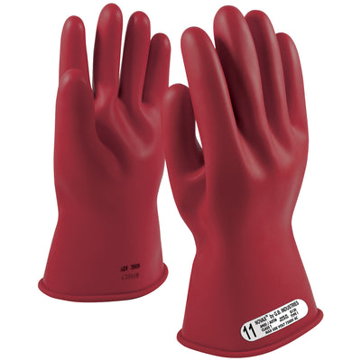 NOVAX Insulating Gloves Class 1 Rubber w/Straight Cuff - 14" - Red - 1/PR - 153-1-14