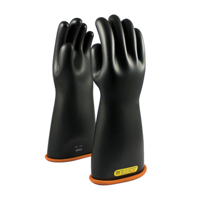 NOVAX Insulating Gloves Class 2 Rubber Glove w/Straight Cuff - 16" - Black - 1/PR - 155-2-16