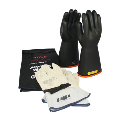NOVAX Insulating Glove Kit Class 2 Electrical Safety - Black - 1/EA - 155-SK-2