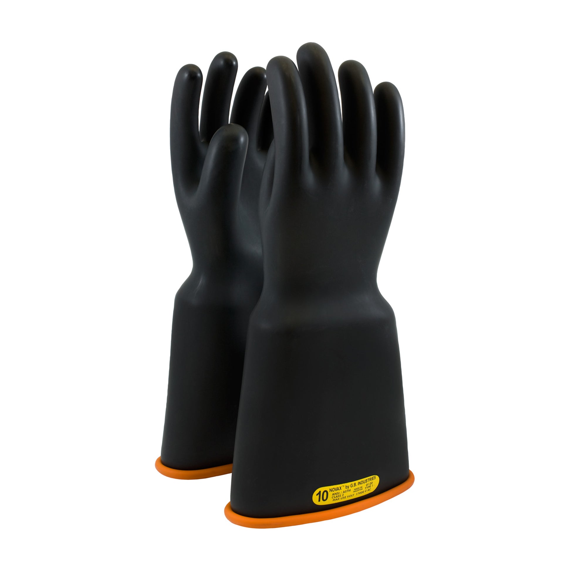 NOVAX Insulating Gloves Class 2 Rubber Glove w/Bell Cuff - 16" - Black - 1/PR - 159-2-16