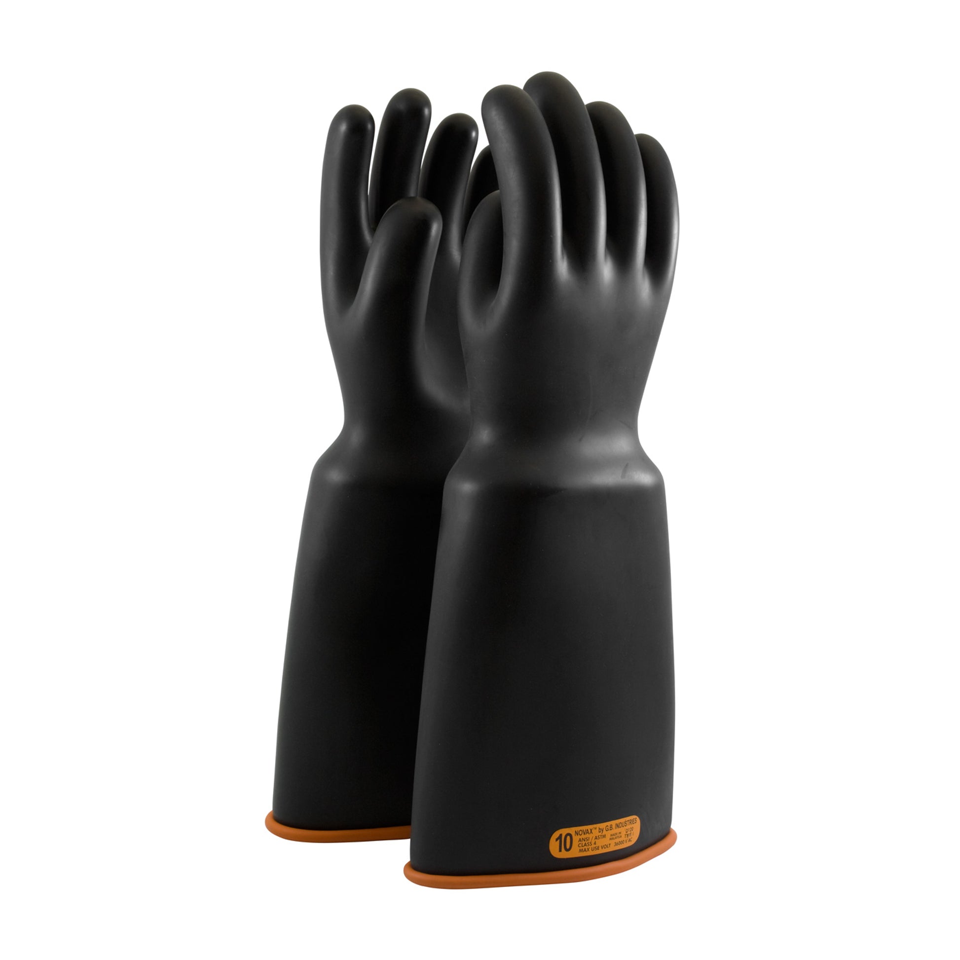 NOVAX Insulating Gloves Class 4 Rubber Glove w/Bell Cuff - 18" - Black - 1/PR - 159-4-18