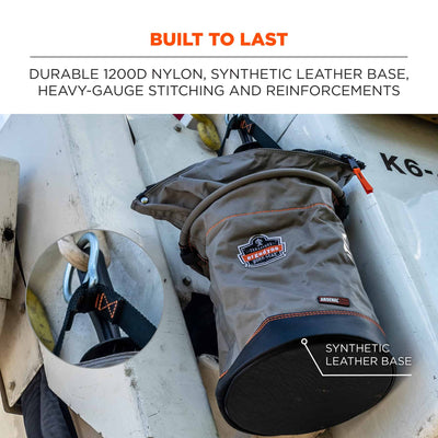 Ergodyne Arsenal 5973 Large Nylon Hoist Bucket Tool Bag - D-Rings, Zipper Top
