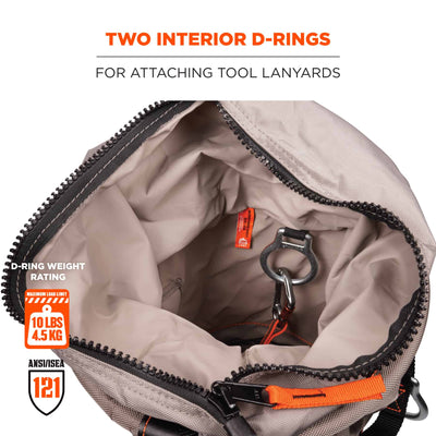 Ergodyne Arsenal 5973 Large Nylon Hoist Bucket Tool Bag - D-Rings, Zipper Top