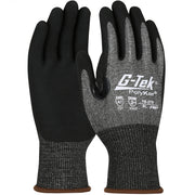 G-Tek PolyKor X7 Seamless Knit Blended Glove w/Nitrile Coated MicroSurface Grip on Palm & Fingers - Touchscreen Compatible - Black - 1/DZ - 16-278