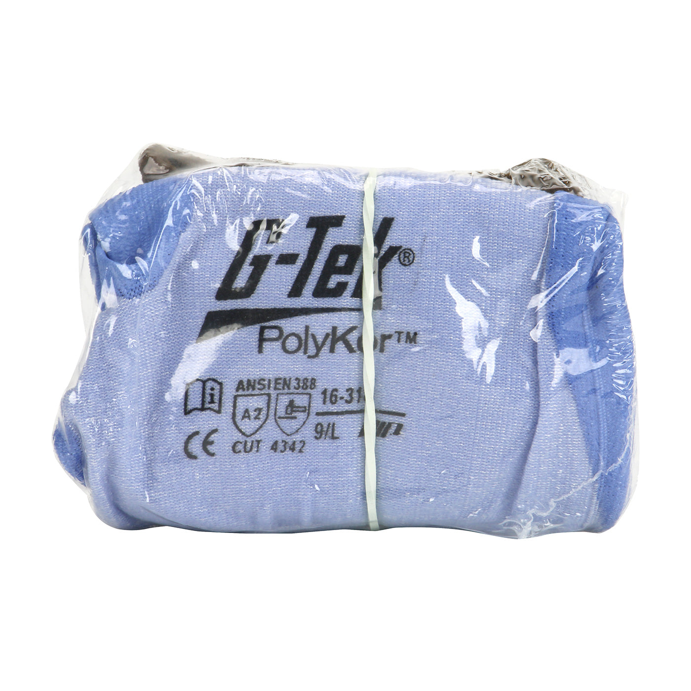 G-Tek PolyKor Seamless Knit Blended Glove w/Polyurethane Coated Grip on Palm & Fingers - Vend-Ready - Blue - 6/PR - 16-318V