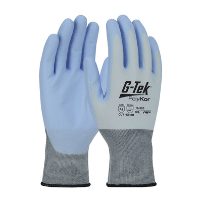 G-Tek PolyKor X7 Seamless Knit Blended Glove w/NeoFoam Coated Palm & Fingers - Touchscreen Compatible - Blue - 1/DZ - 16-320