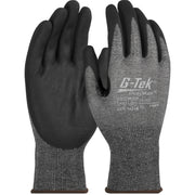 G-Tek PolyKor Seamless Knit Blended Glove w/Nitrile Coated Foam Grip on Palm & Fingers - Touchscreen Compatible - Gray - 1/DZ - 16-328