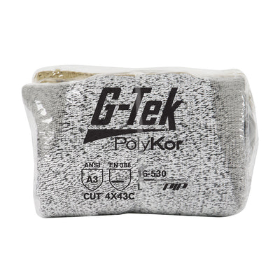 G-Tek PolyKor Seamless Knit Blended Glove w/Polyurethane Coated Flat Grip on Palm & Fingers - Vend-Ready - Salt Pepper - 6/PR - 16-530V