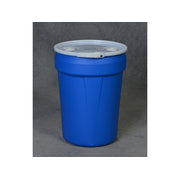 Eagle Lab Pack Open Head Poly Drum - 30 Gallon - Plastic Lever-Lock - Blue - 1601B