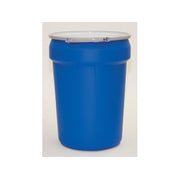 Eagle Lab Pack Open Head Poly Drum - 30 Gallon - Metal Lever-Lock - 2x2" Bung Holes - Blue - 1601MBBG2