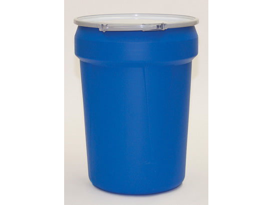 Eagle Lab Pack Open Head Poly Drum - 30 Gallon - Metal Lever-Lock - 2x2" Bung Holes - Blue - 1601MBBG2