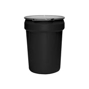 Eagle Lab Pack Open Head Poly Drum - 30 Gallon - Metal Lever-Lock - Black - 1601MBLK