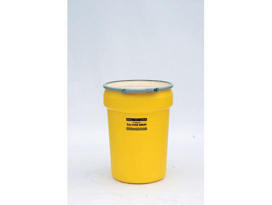 Eagle Salvage Poly Drum - 30 Gallon - Metal Lever-Lock - Yellow - 1602
