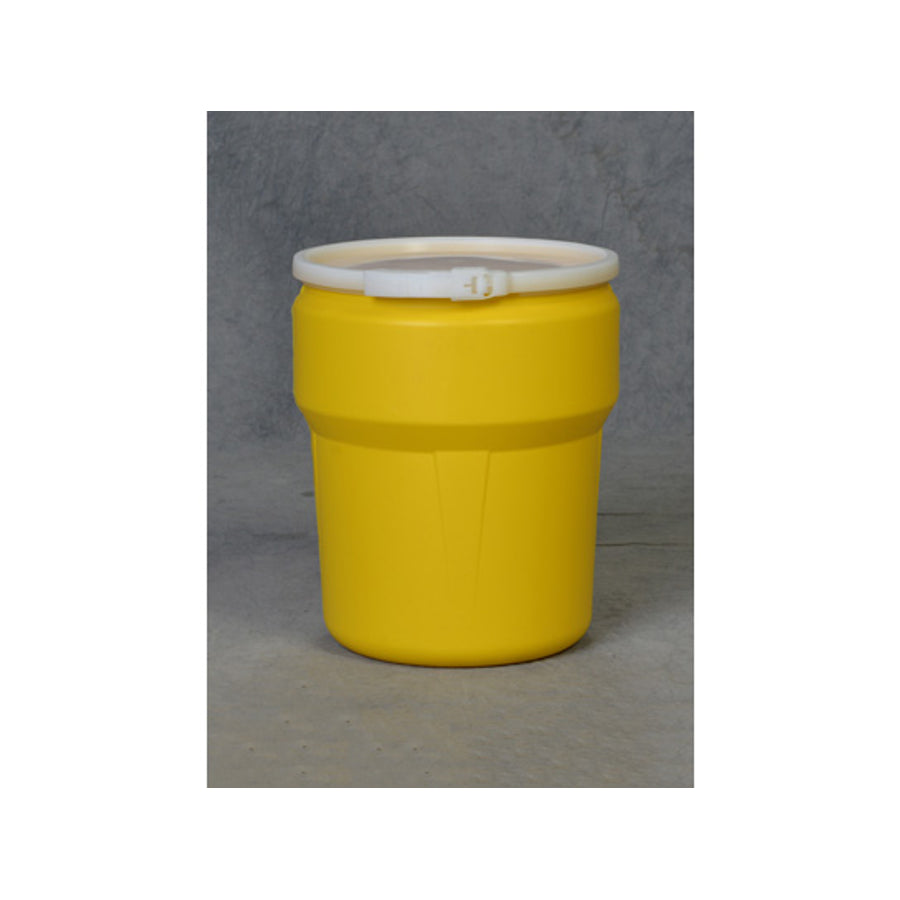 Eagle Lab Pack Open Head Poly Drum - 10 Gallon - Plastic Lever-Lock - Yellow - 1609