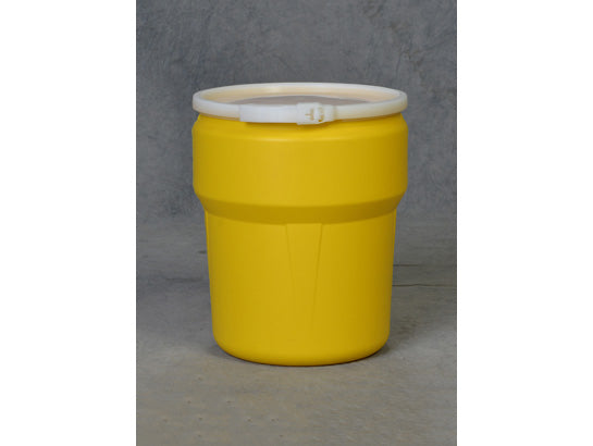 Eagle Lab Pack Open Head Poly Drum - 10 Gallon - Plastic Lever-Lock - Yellow - 1609