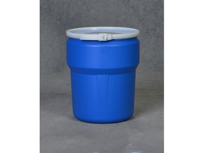 Justrite Lab Pack Open Head Poly Drum - 14 Gallon - Plastic Lever-Lock - Blue - 1610B