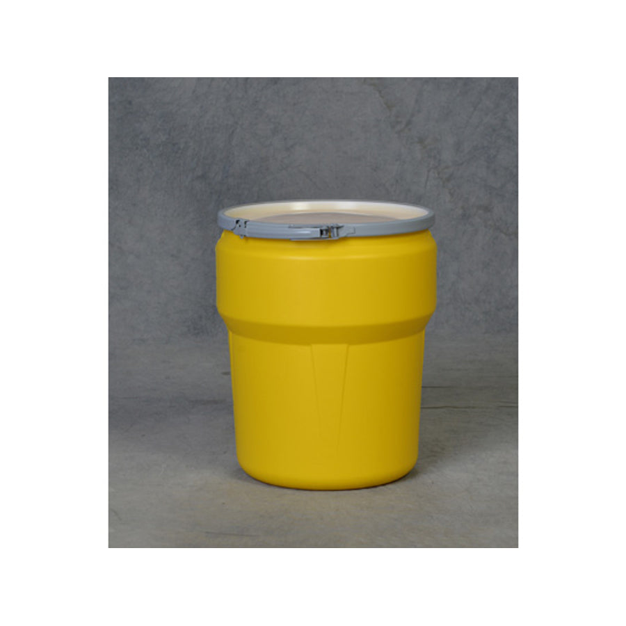 Eagle Lab Pack Open Head Poly Drum - 10 Gallon - Metal Lever-Lock - Yellow - 1609M