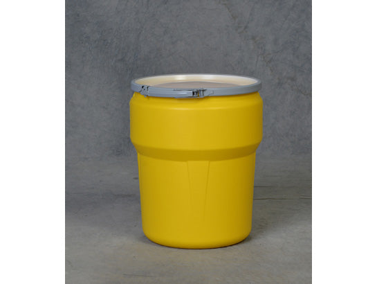 Eagle Lab Pack Open Head Poly Drum - 10 Gallon - Metal Lever-Lock - Yellow - 1609M