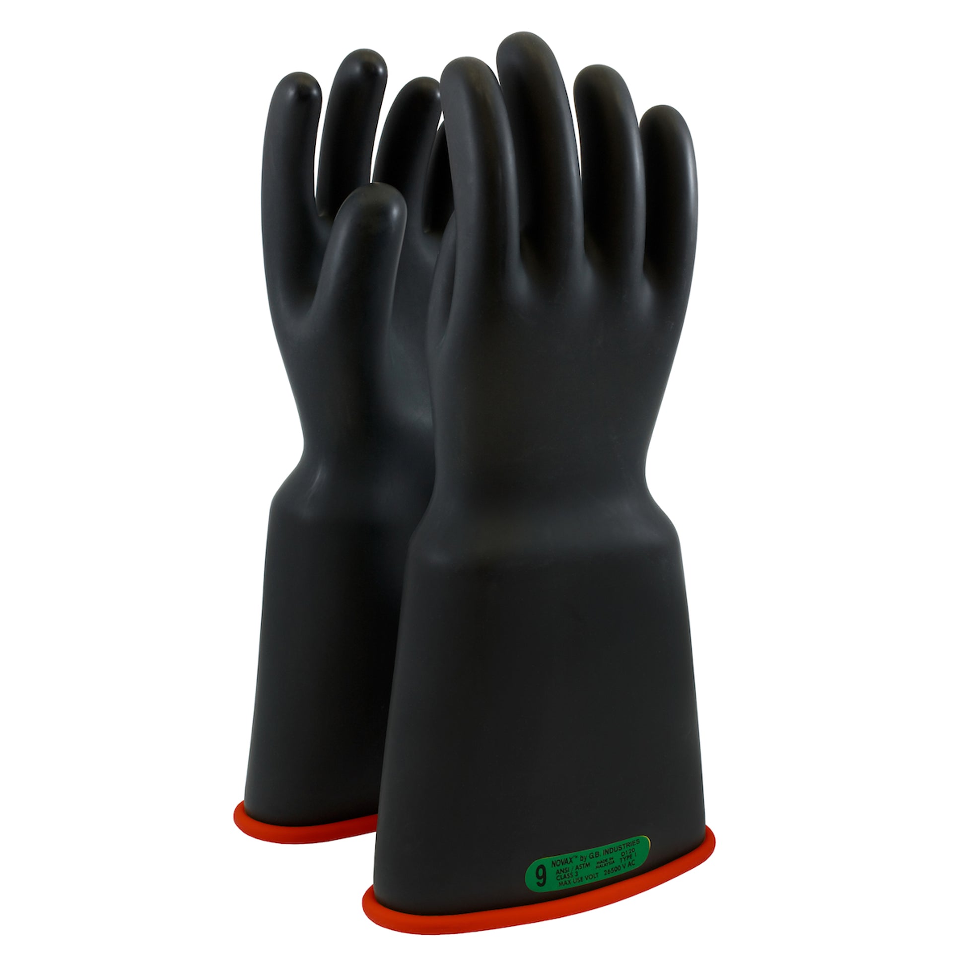 NOVAX Insulating Gloves Class 3 Rubber Glove w/Bell Cuff - 16" - Black - 1/PR - 161-3-16