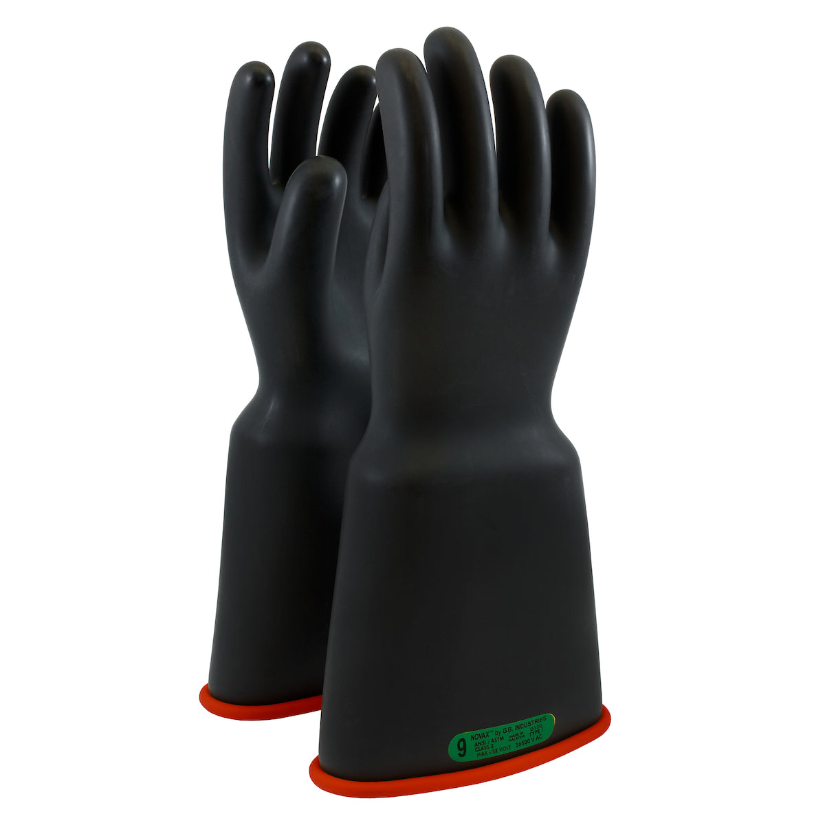 NOVAX Insulating Gloves Class 3 Rubber Glove w/Bell Cuff - 16" - Black - 1/PR - 161-3-16