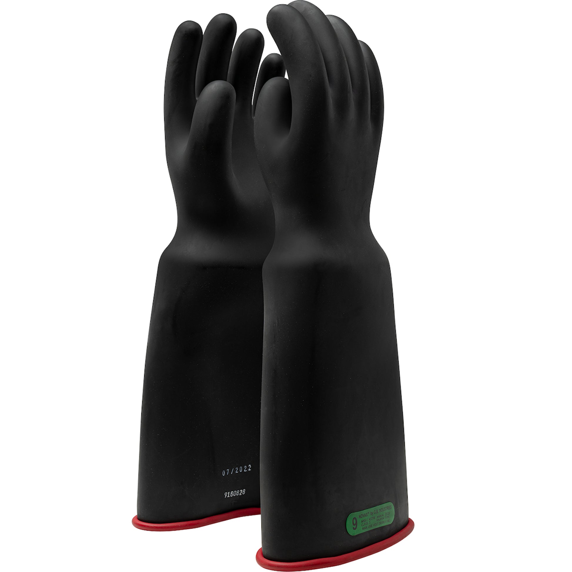 NOVAX Insulating Gloves Class 3 Rubber Glove w/Bell Cuff - 18" - Black - 6/EA - 161-3-18