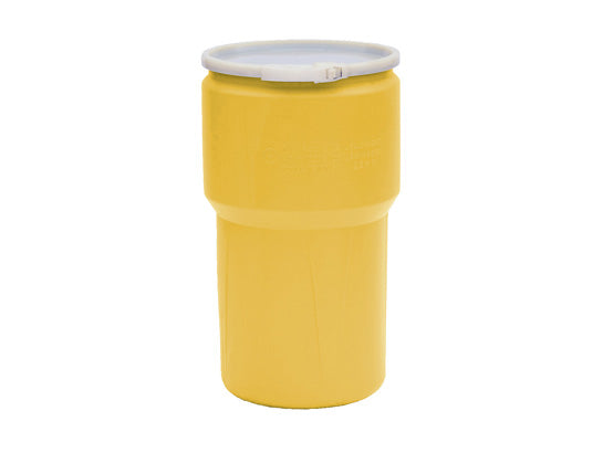 Eagle Lab Pack Open Head Poly Drum - 14 Gallon - Plastic Lever-Lock - Yellow - 1610