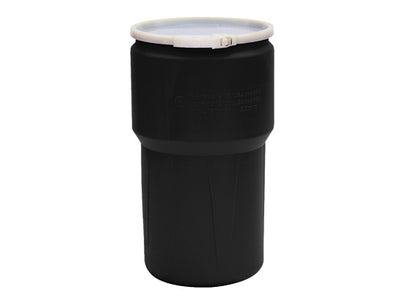 Justrite Lab Pack Open Head Poly Drum - 14 Gallon - Plastic Lever-Lock - Black - 1610BLK
