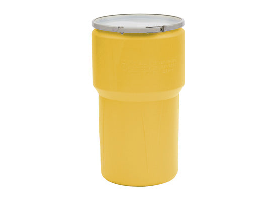 Eagle Lab Pack Open Head Poly Drum - 14 Gallon - Metal Lever-Lock - Yellow - 1610M