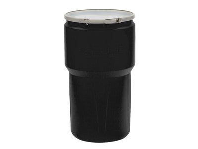 Justrite Lab Pack Open Head Poly Drum - 14 Gallon - Metal Lever-Lock - Black - 1610MBLK