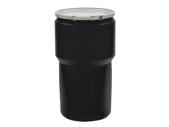 Eagle Lab Pack Open Head Poly Drum - 14 Gallon - Metal Lever-Lock - 1x2" 1x3/4" Bung Holes - Black - 1610MBKBG1
