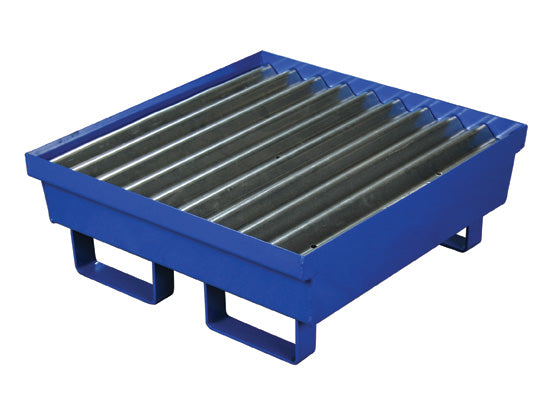 Eagle Metal Spill Pallets - 1 Drum Steel Pallet - Without Drain - Blue - 1611ST