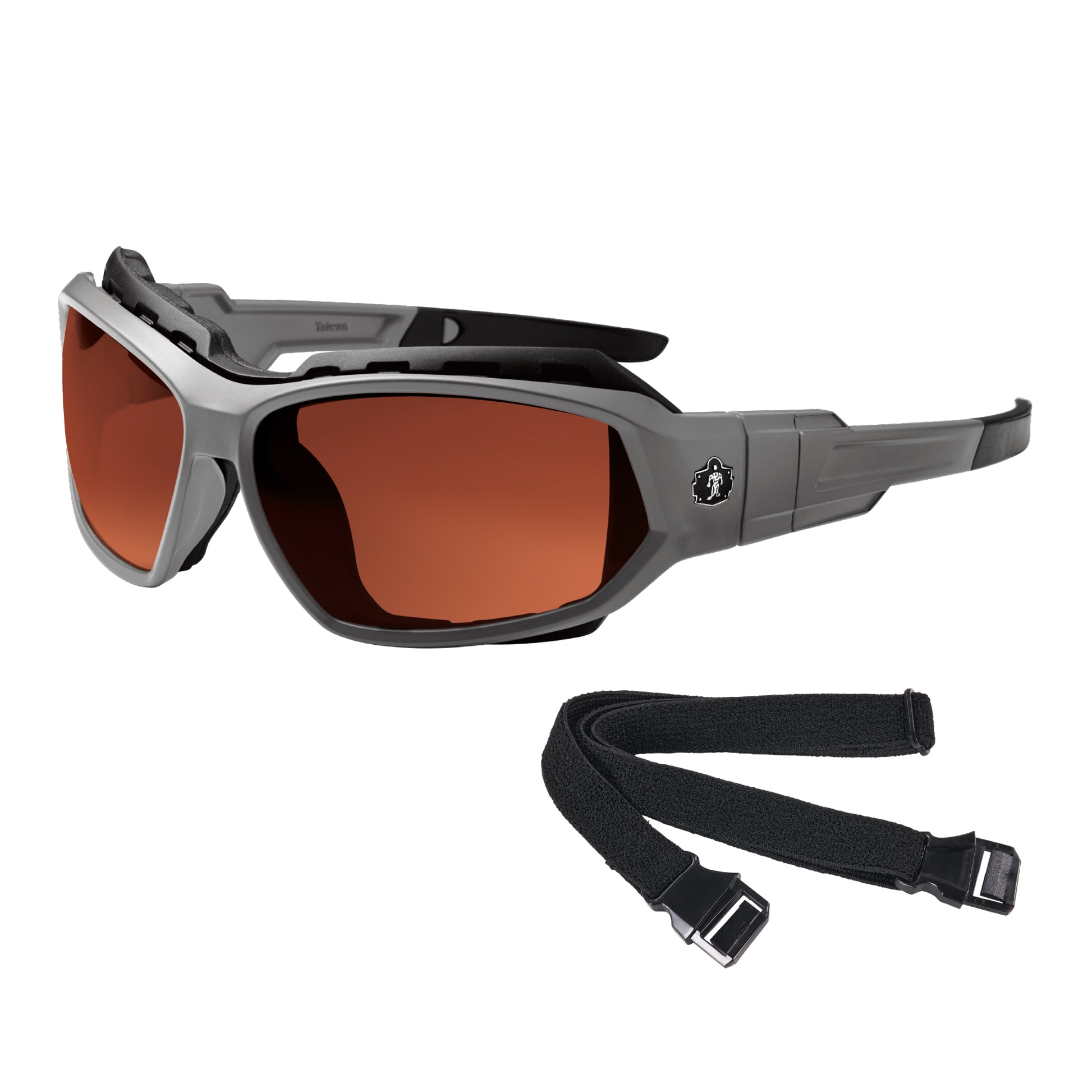 Ergodyne Skullerz LOKI Polarized Convertible Safety Spoggles with Strap - Copper Lens