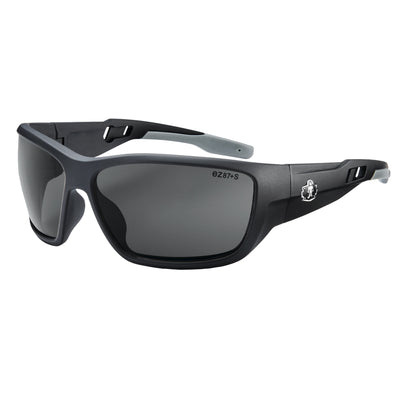 Ergodyne Skullerz BALDR Anti-Scratch & Enhanced Anti-Fog Safety Glasses, Sunglasses - Matte Black Frame