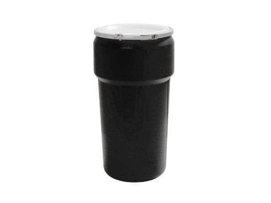 Eagle Lab Pack Open Head Poly Drum - 20 Gallon - Plastic Lever-Lock - Black - 1623BLK