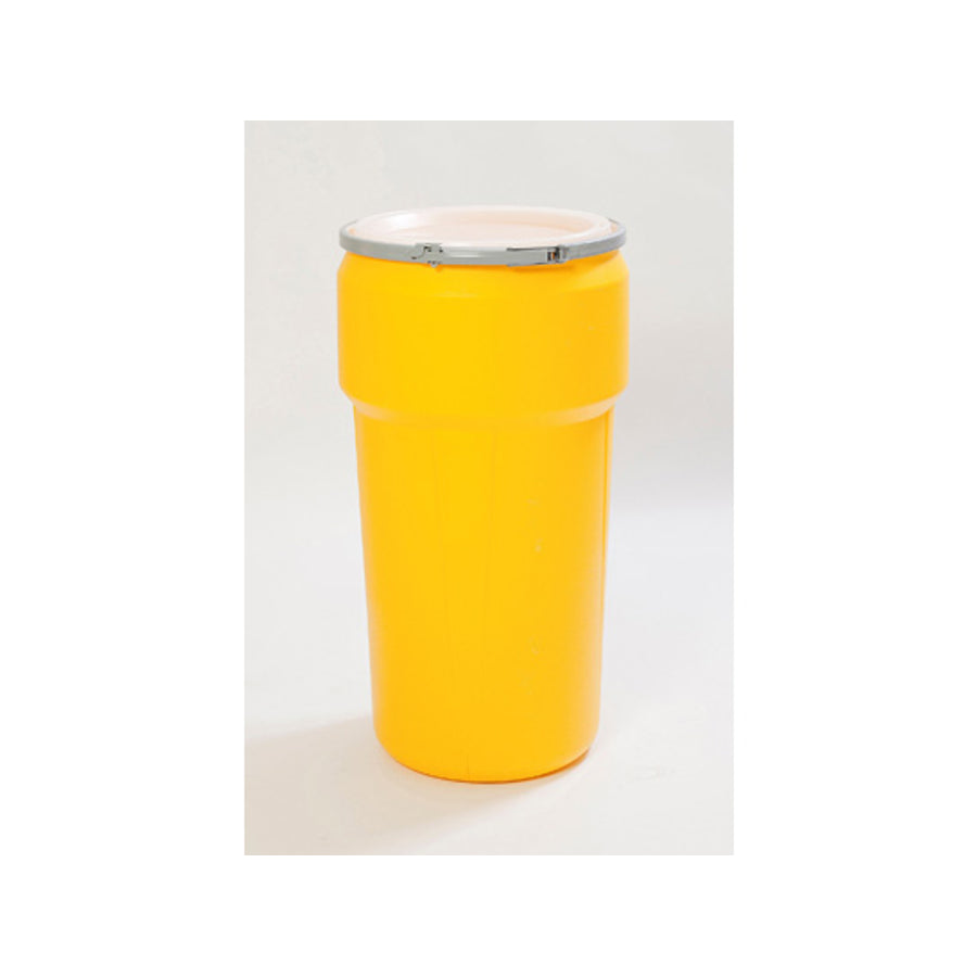 Eagle Lab Pack Open Head Poly Drum - 20 Gallon - Metal Lever-Lock - Yellow - 1623M