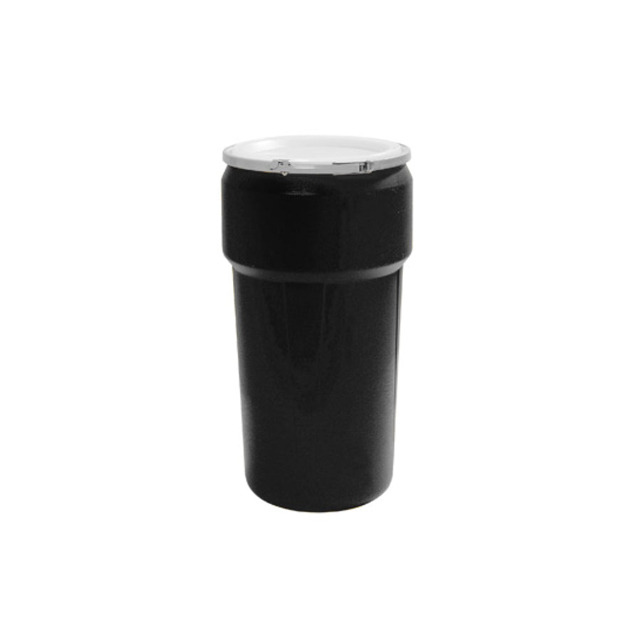 Eagle Lab Pack Open Head Poly Drum - 20 Gallon - Metal Lever-Lock - Black - 1623MBLK