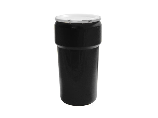 Eagle Lab Pack Open Head Poly Drum - 20 Gallon - Metal Lever-Lock - Black - 1623MBLK