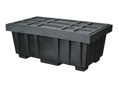 Justrite Spill Kit Box with Lid - 110 Gallon Sump Capacity - No Drain - Black - 1624KB