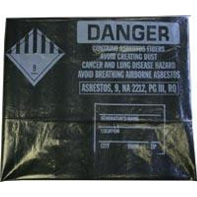 6 Mil Black 36"x60" Printed Asbestos Bags 50/roll