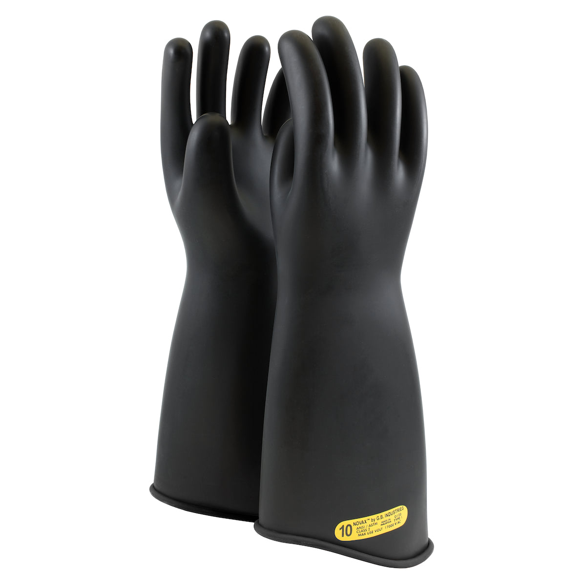 NOVAX Insulating Gloves Class 2 Rubber Glove w/Contour Cuff - 18" - Black - 1/PR - 163-2-18