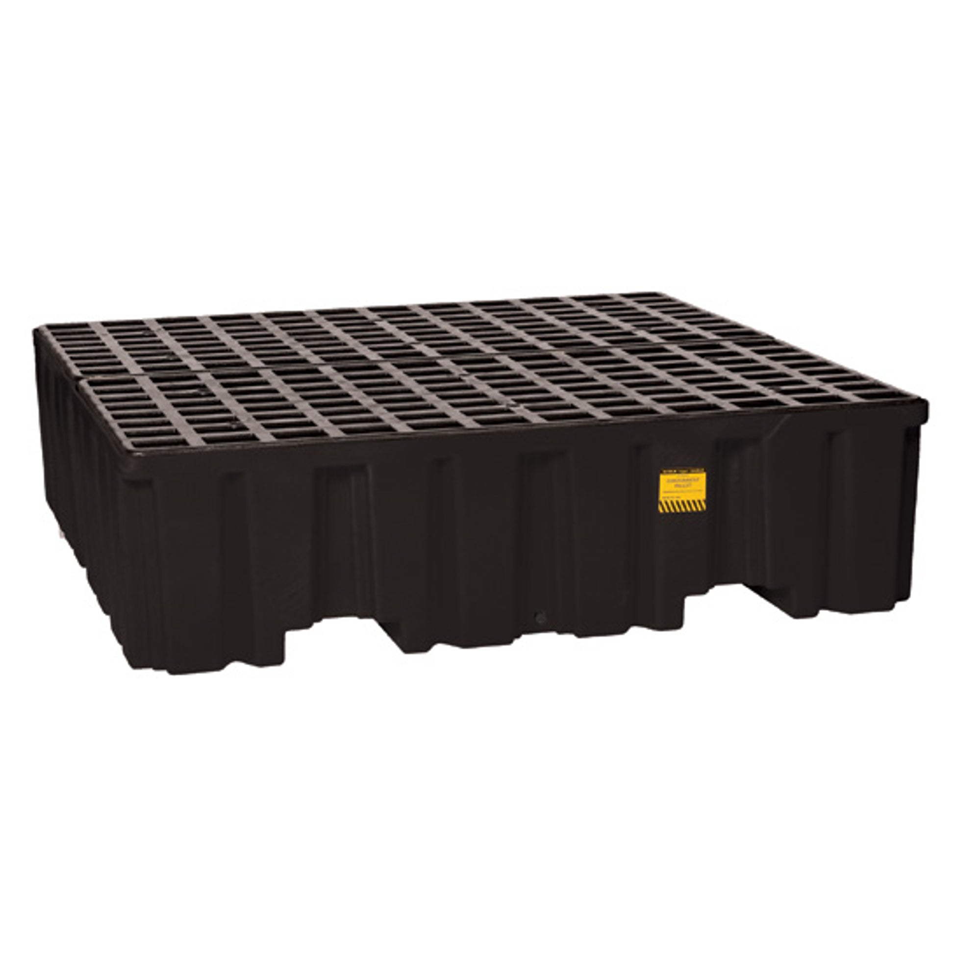 Eagle 4 Drum Pallet - With Drain - Black - 1640B