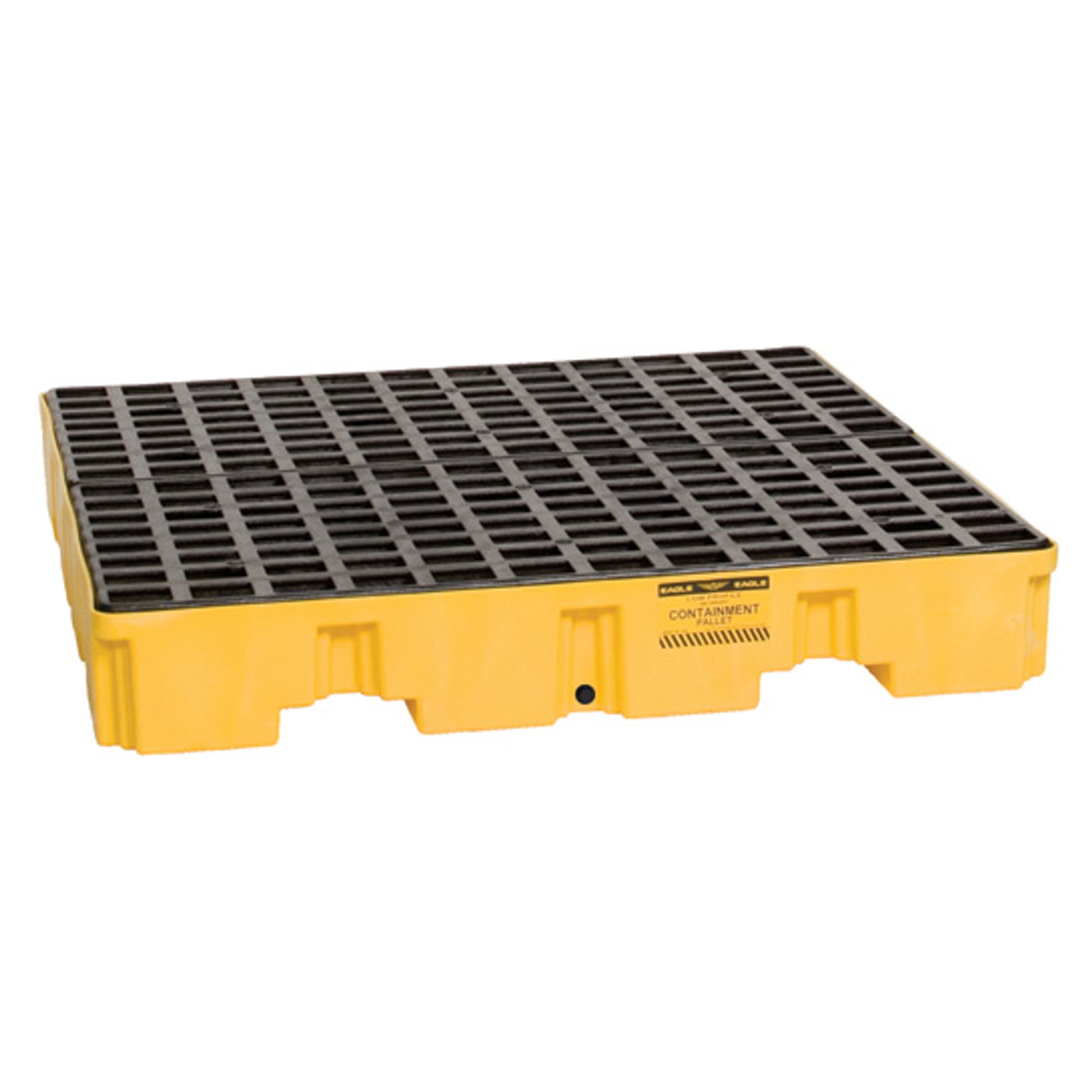 Eagle 4 Drum Pallet - With Drain - Yellow - 1645