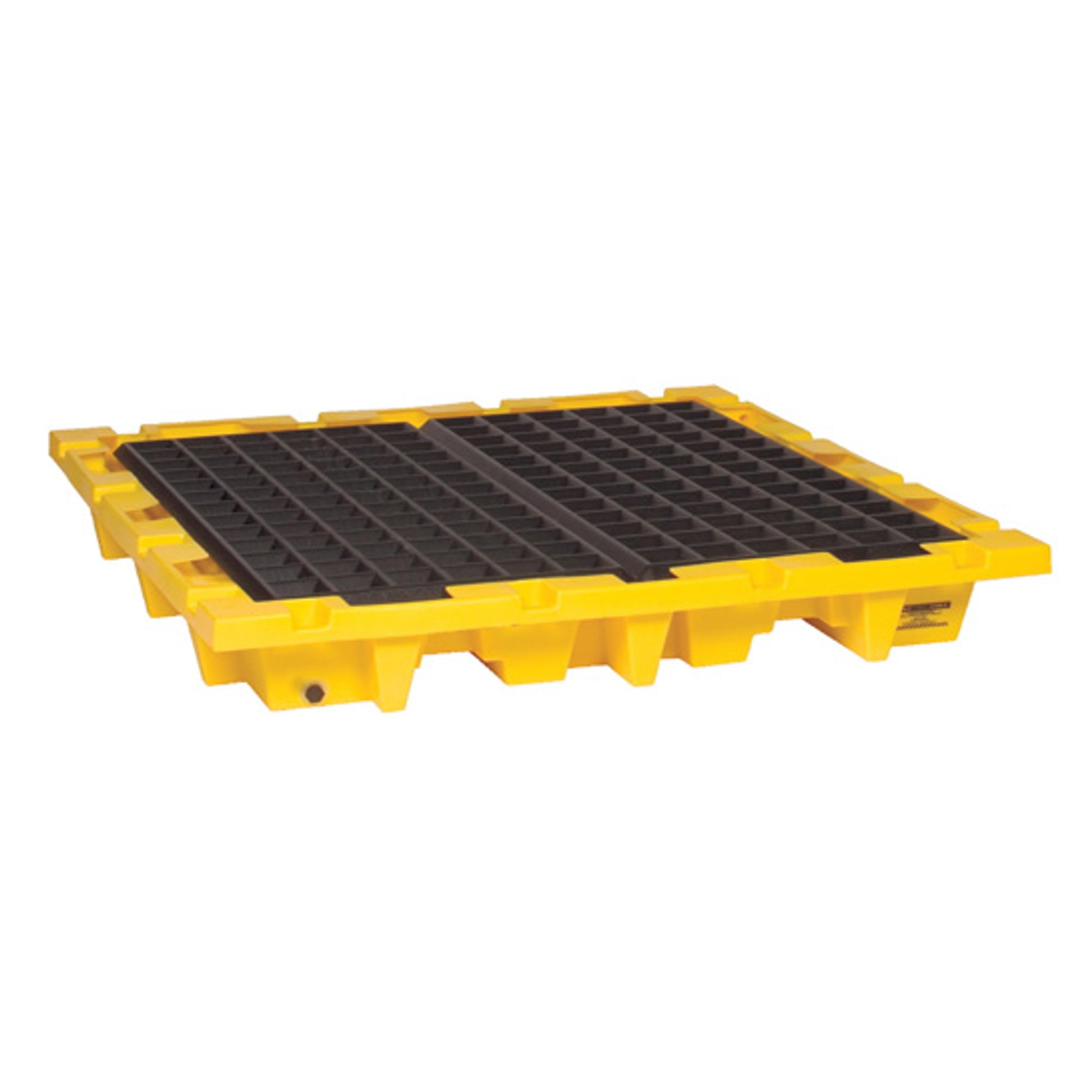 Eagle 4 Drum Nestable Pallet - With Drain - Yellow - 1646