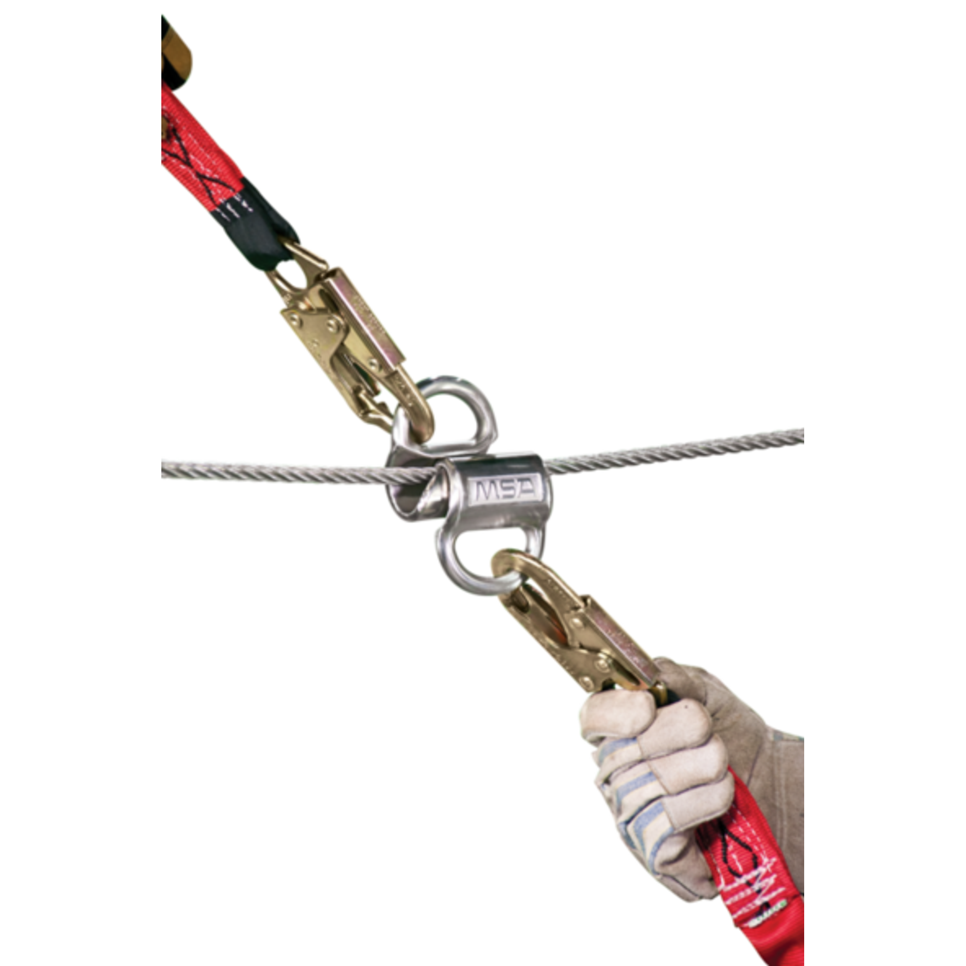 MSA 60' Two Worker Gravity Sure-Line Temporary Cable Horizontal Lifeline 10150418