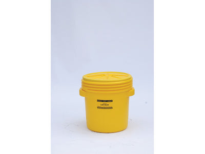 Justrite Lab Pack Poly Drum - 20 Gallon - Screw-on Lid - Yellow - 1650