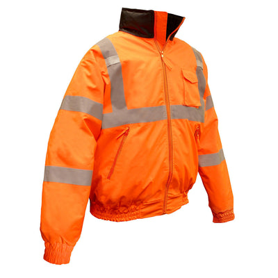 Radians Class III Quilted Hi-Viz Orange Bomber Jacket [M-5XL]