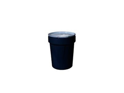 Justrite Lab Pack Open Head Poly Drum - 40 Gallon - Metal Lever-Lock - Black - 1651MBLK