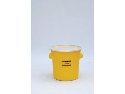 Justrite Lab Pack Poly Drum - 20 Gallon - Plastic Lever-Lock - Yellow - 1652